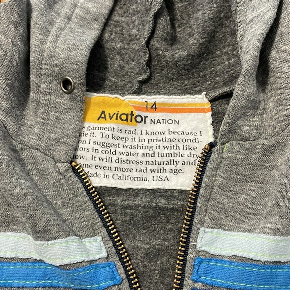 Aviator Nation blue striped zip hoodie - Picture 3 of 5